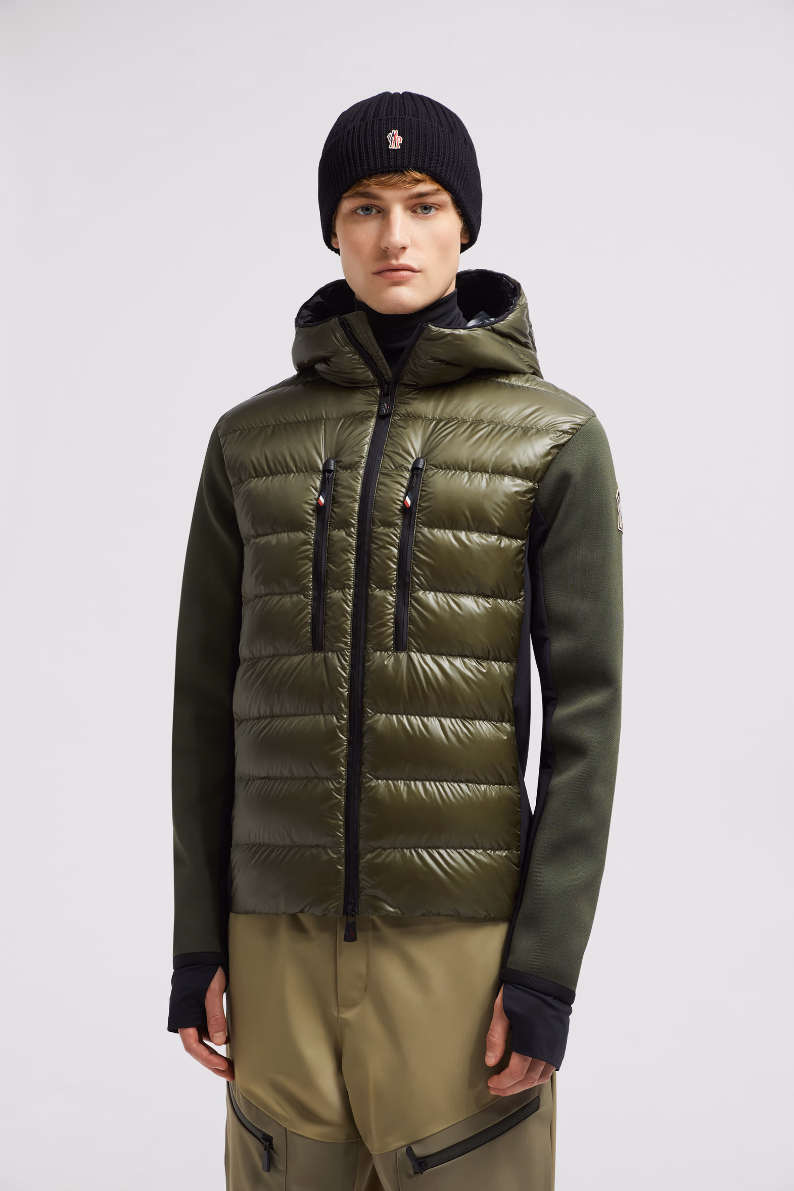 Padded Zip-Up Hoodie Men Green Moncler 0